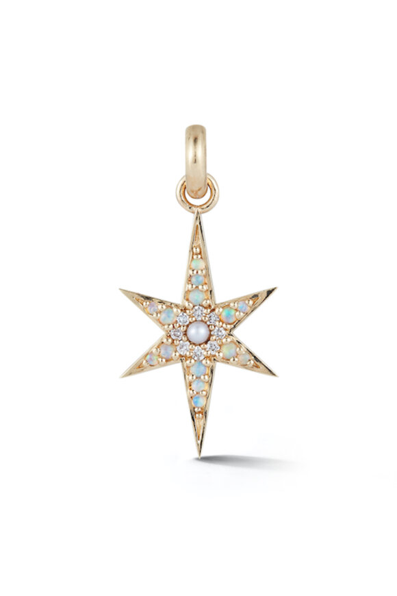 Storrow Yellow Gold Opal Pearl Diamond Large Stella Charm