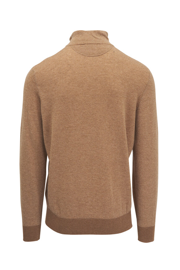Loro Piana Roadster Acorn Cashmere Quarter Zip Pullover - view 2