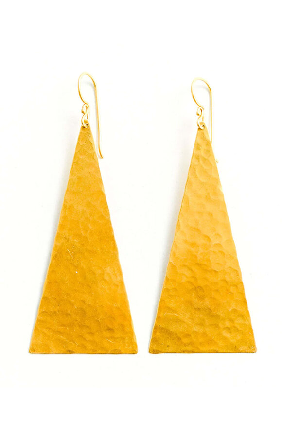 Darlene De Sedle Giant Gold Triangle Earrings