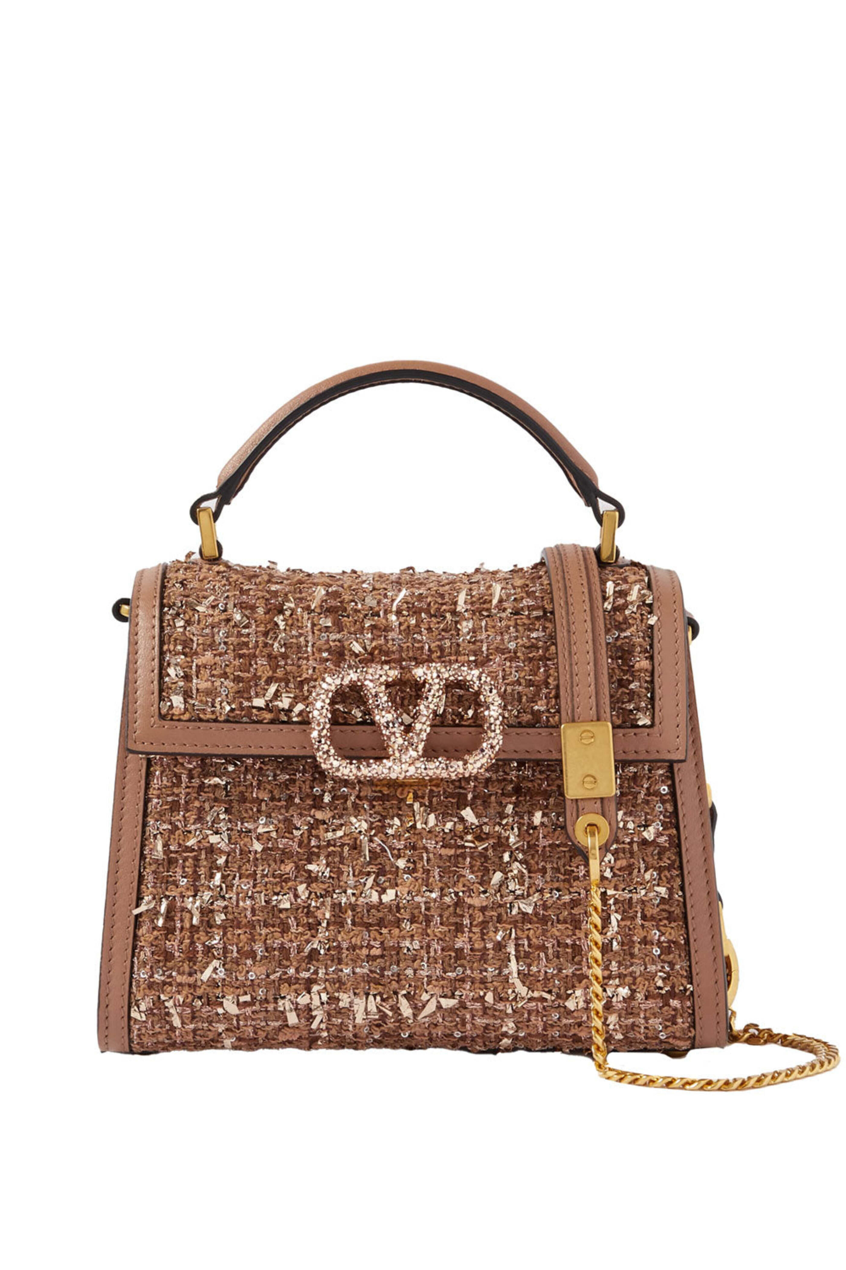 Valentino Garavani - Vsling Mini Top Handle Bag in Beige and Taupe