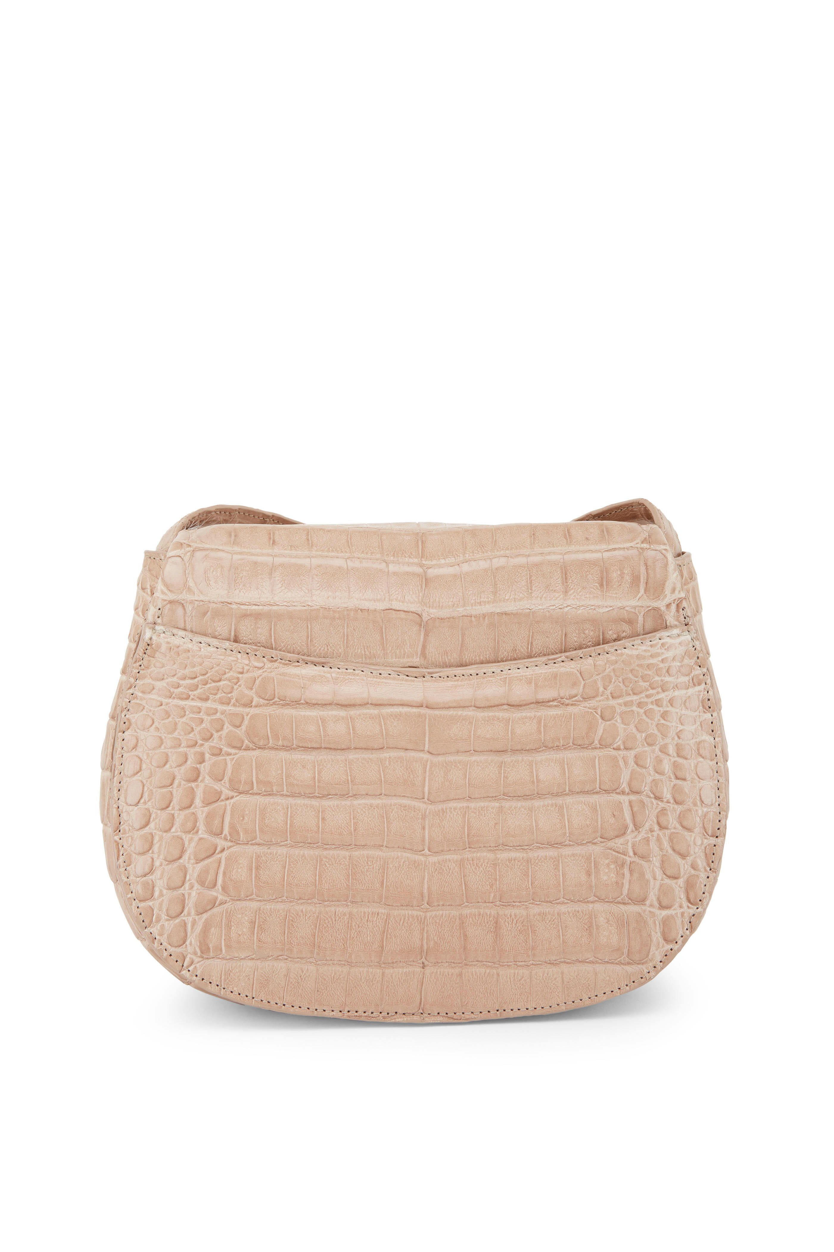 Nancy Gonzalez - Taupe Crocodile Chain Convertible Bag