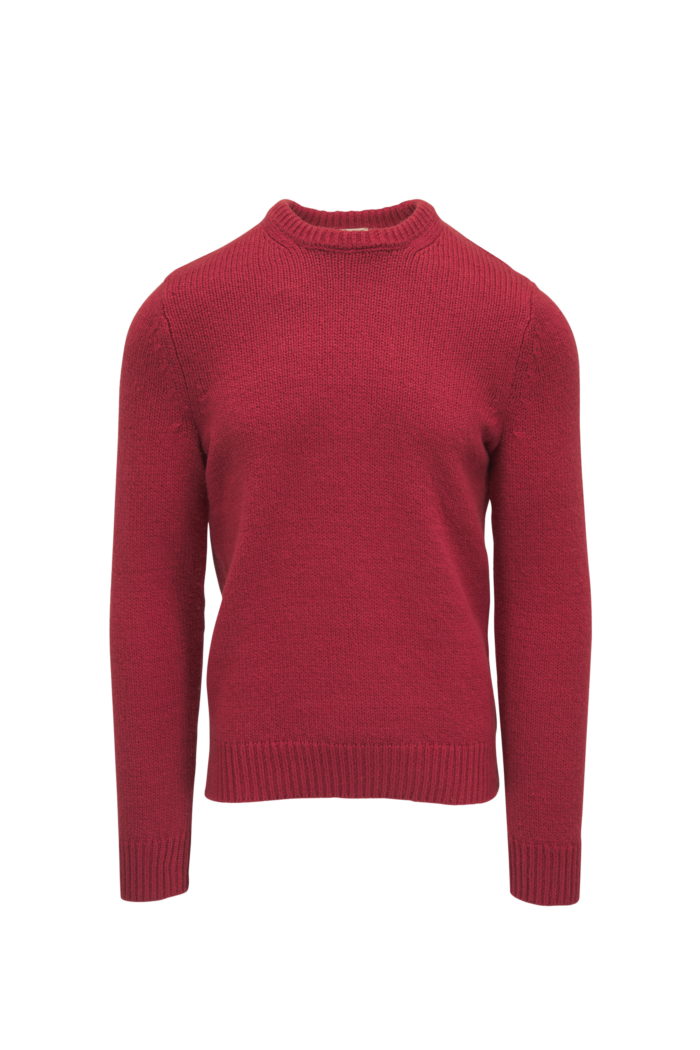 Faherty Brand - Heirloom Eclipse Red Cotton Crewneck Sweater
