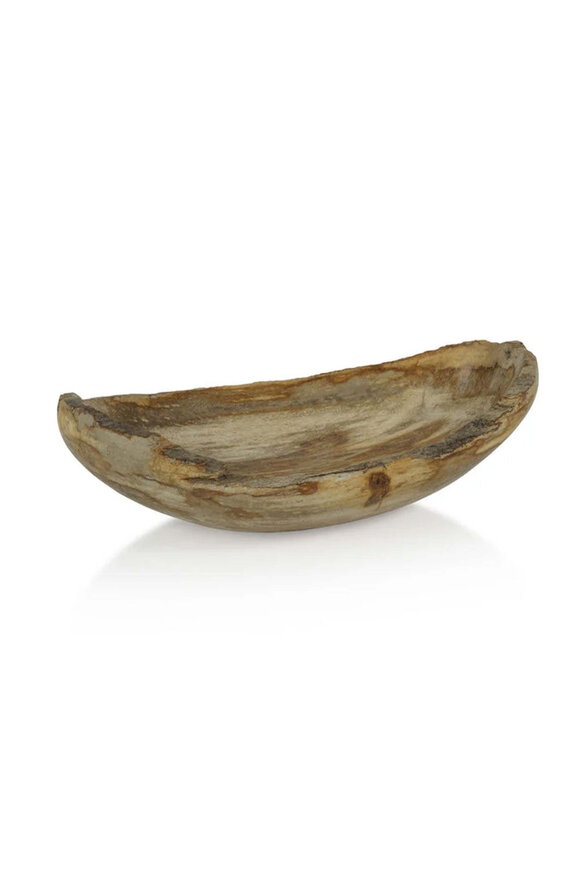 Zodax Curio Bay Petrified Wood Oval Bowl