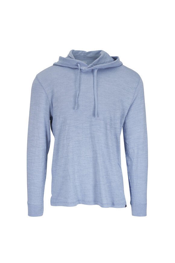 Faherty Brand Sunwashed Blue Isle Organic Cotton Slub Hoodie - view 1