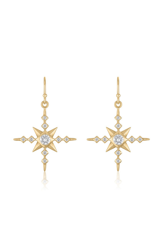 Loriann 14k Yellow Gold Solene Diamond Star Earrings