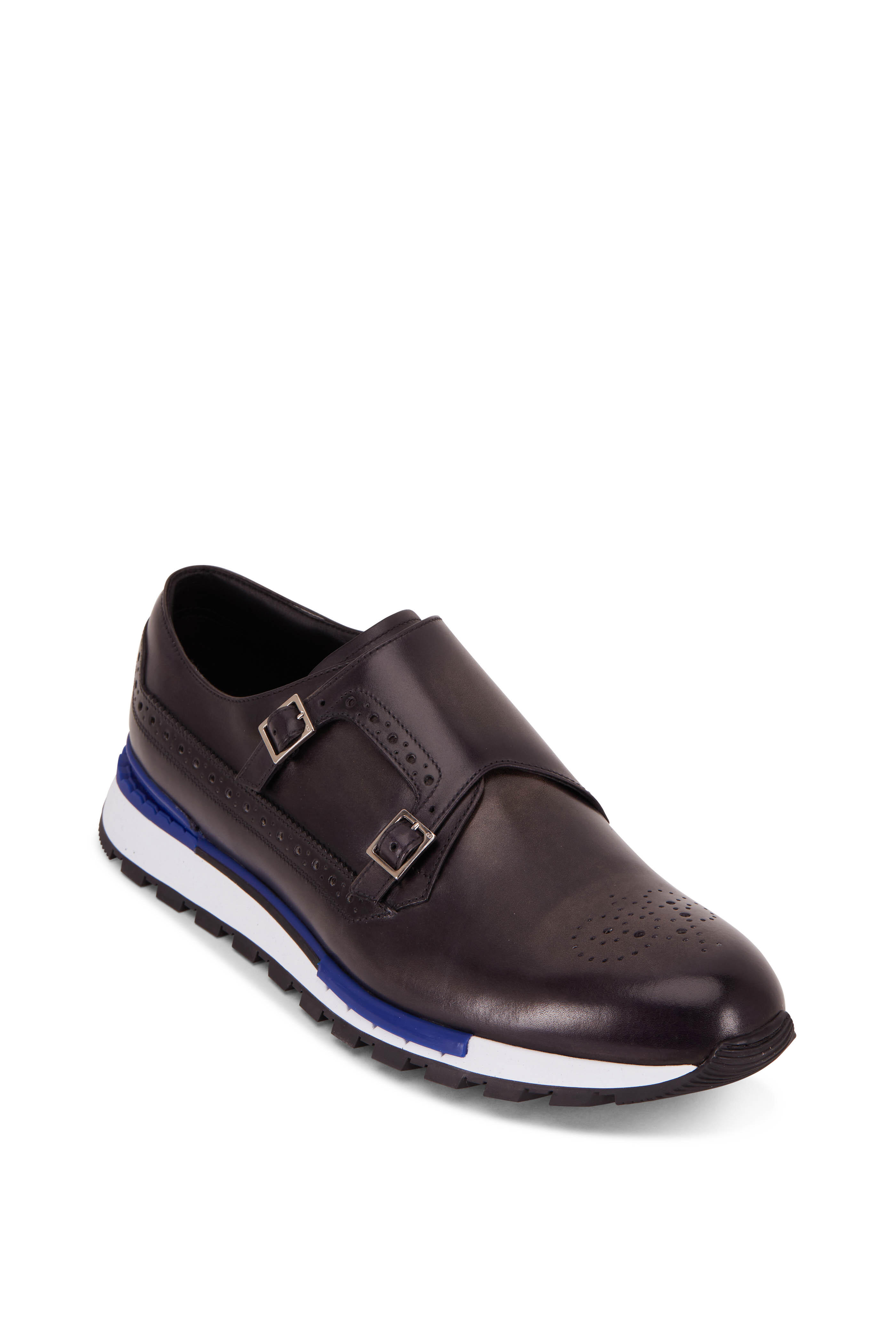 Berluti - Fast Track Nero Grigio Leather Double Monk Sneaker