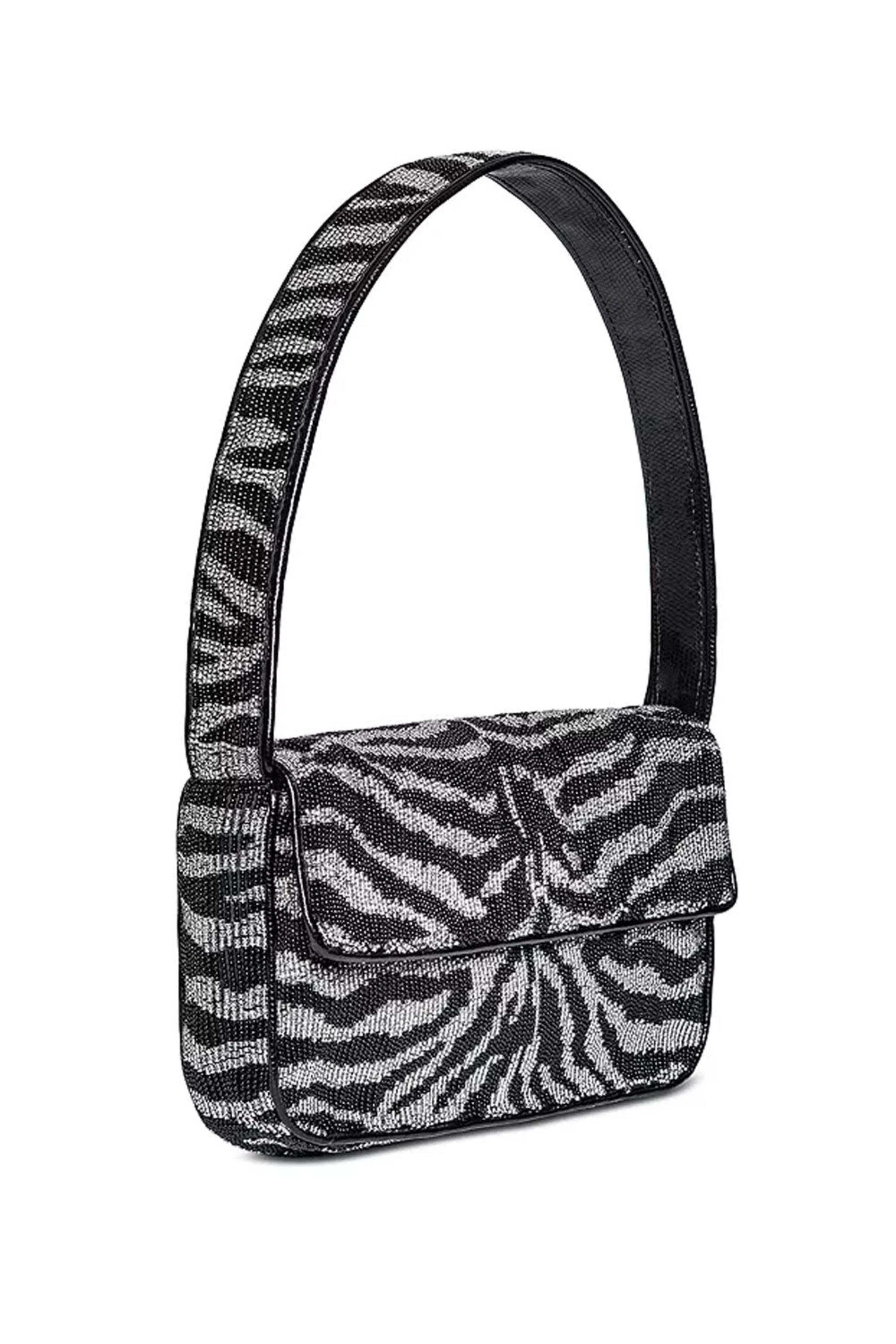 Staud - Tommy Beaded Zebra Shoulder Bag
