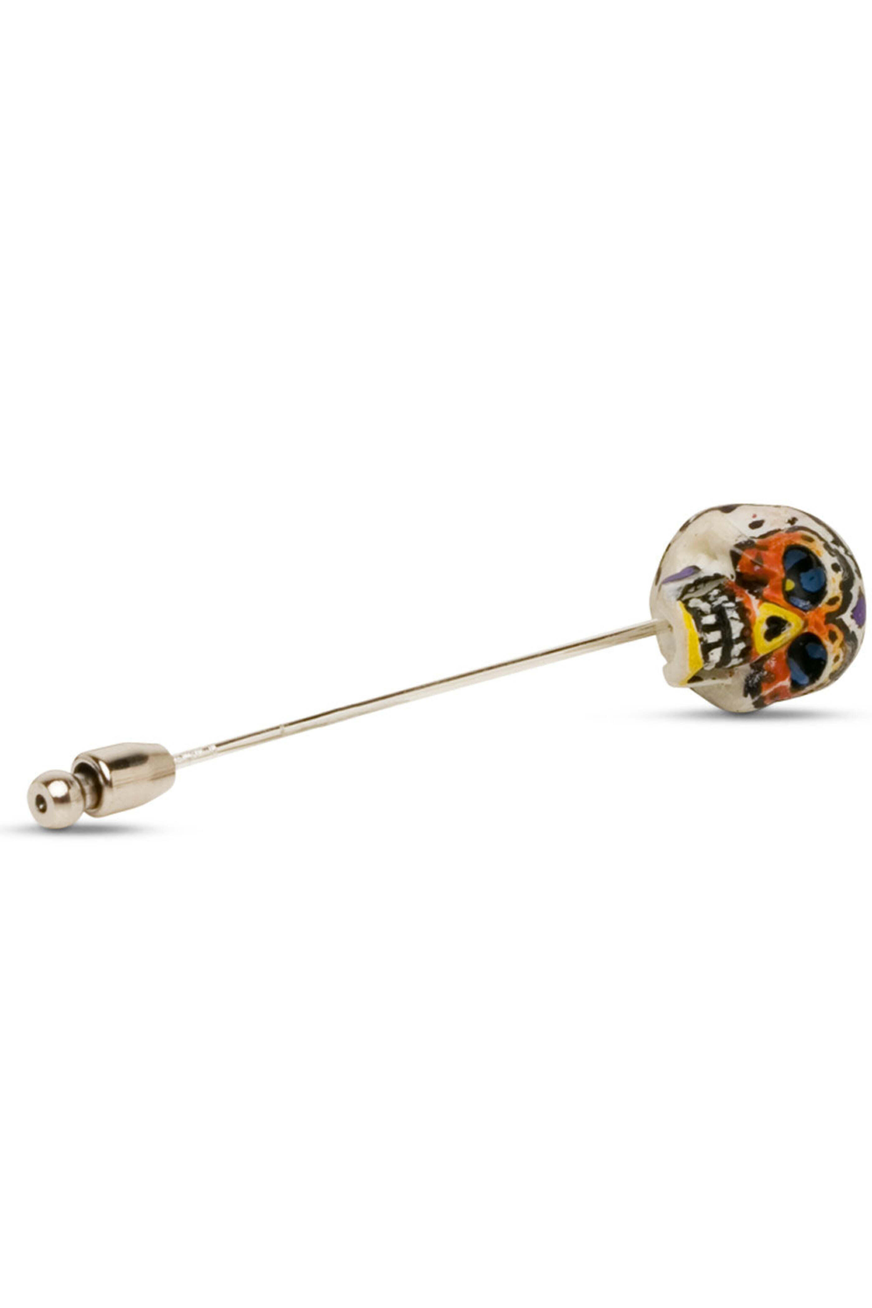 Spivey - Hand Painted Day of Dead Skull Lapel Pin
