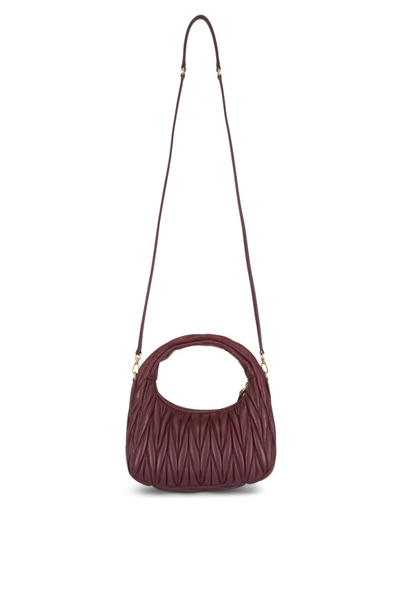Miu Miu Small Wander Dark Red Quilted Crossbody - view 3