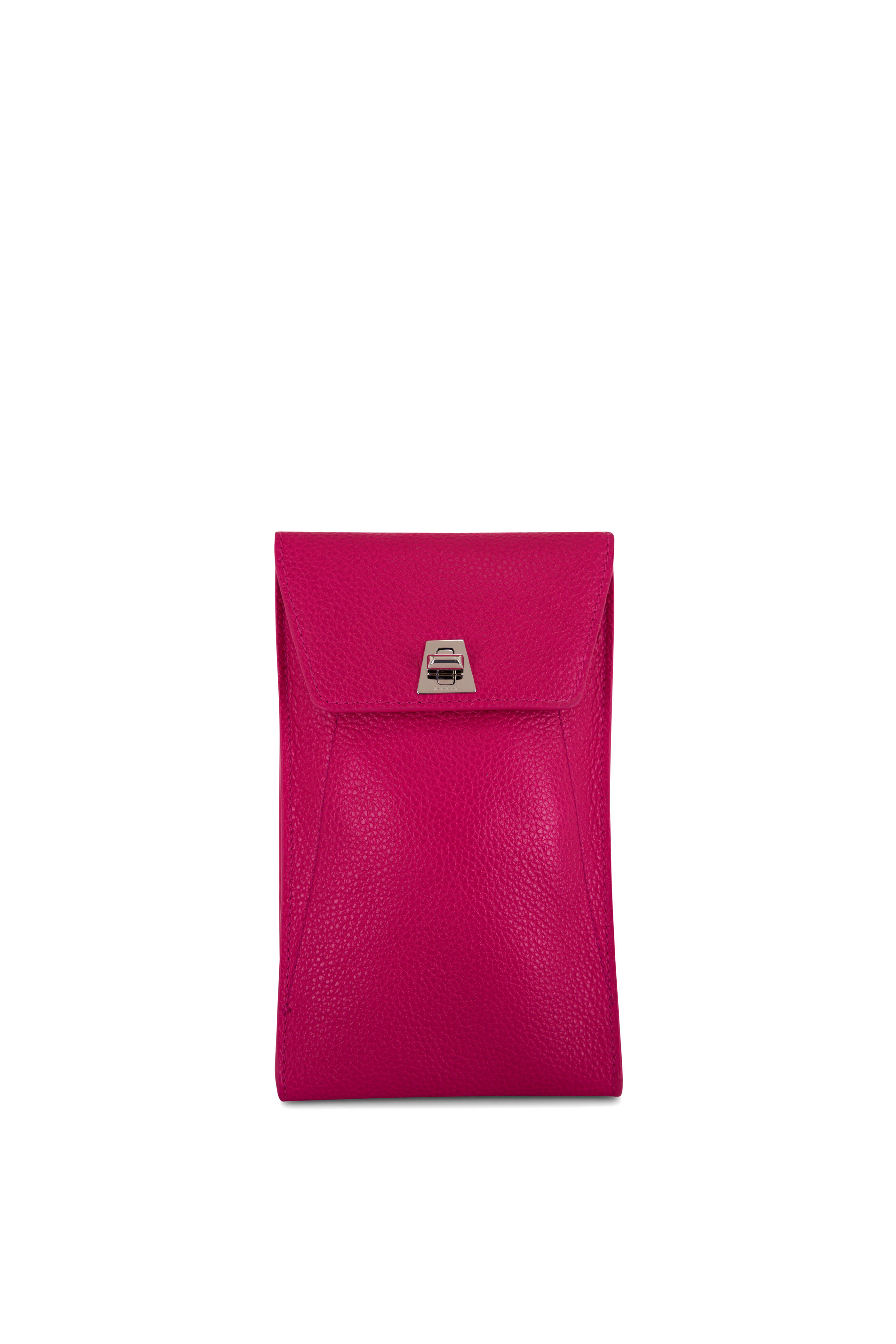 Akris - Anouk Pink Grained Leather Phone Pouch