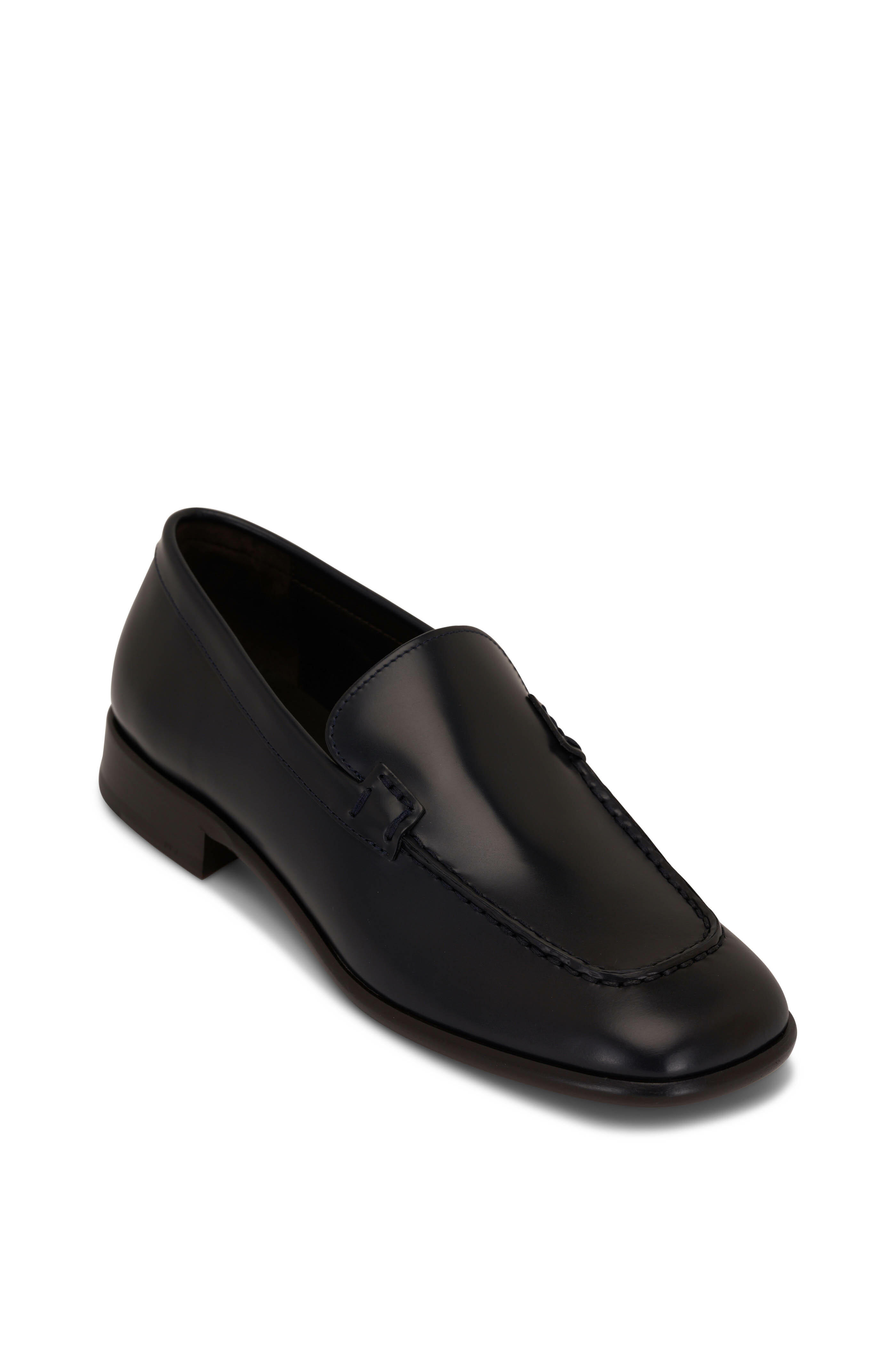 The Row - Mensy Navy Leather Loafer | Mitchell Stores