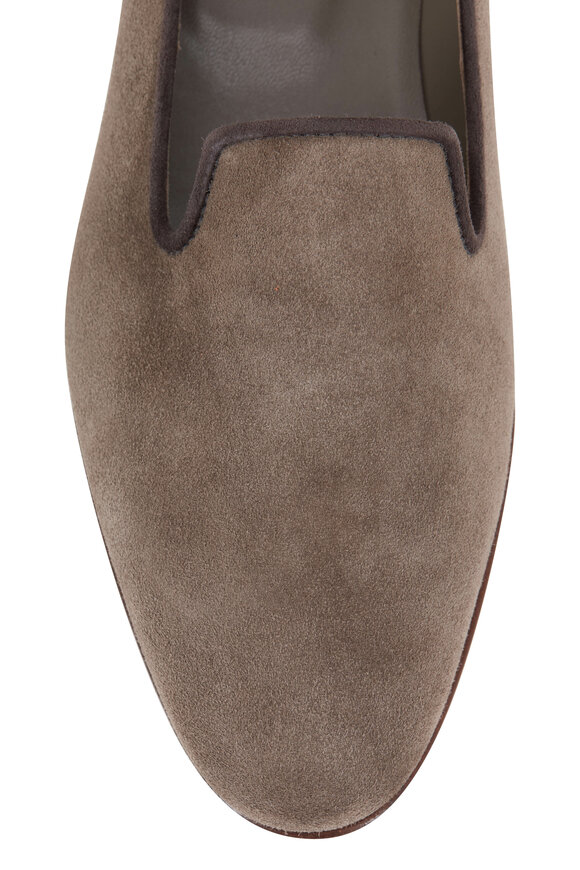 Manolo Blahnik - Dipla Taupe Suede Loafer 