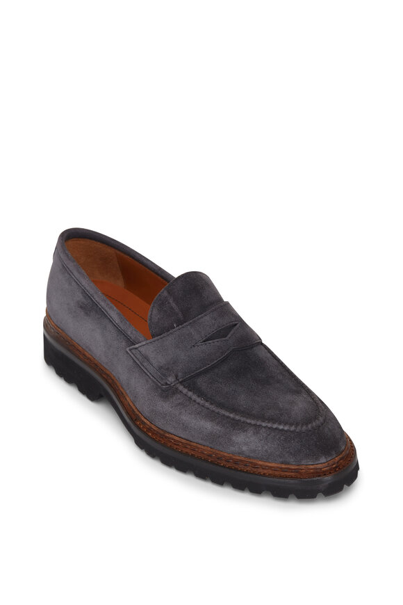 Berluti - Andy Infini Navy Suede Loafer | Mitchell Stores