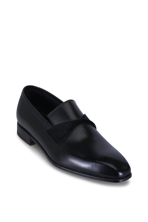 Bontoni Stupendo Black Leather Tuxedo Shoe