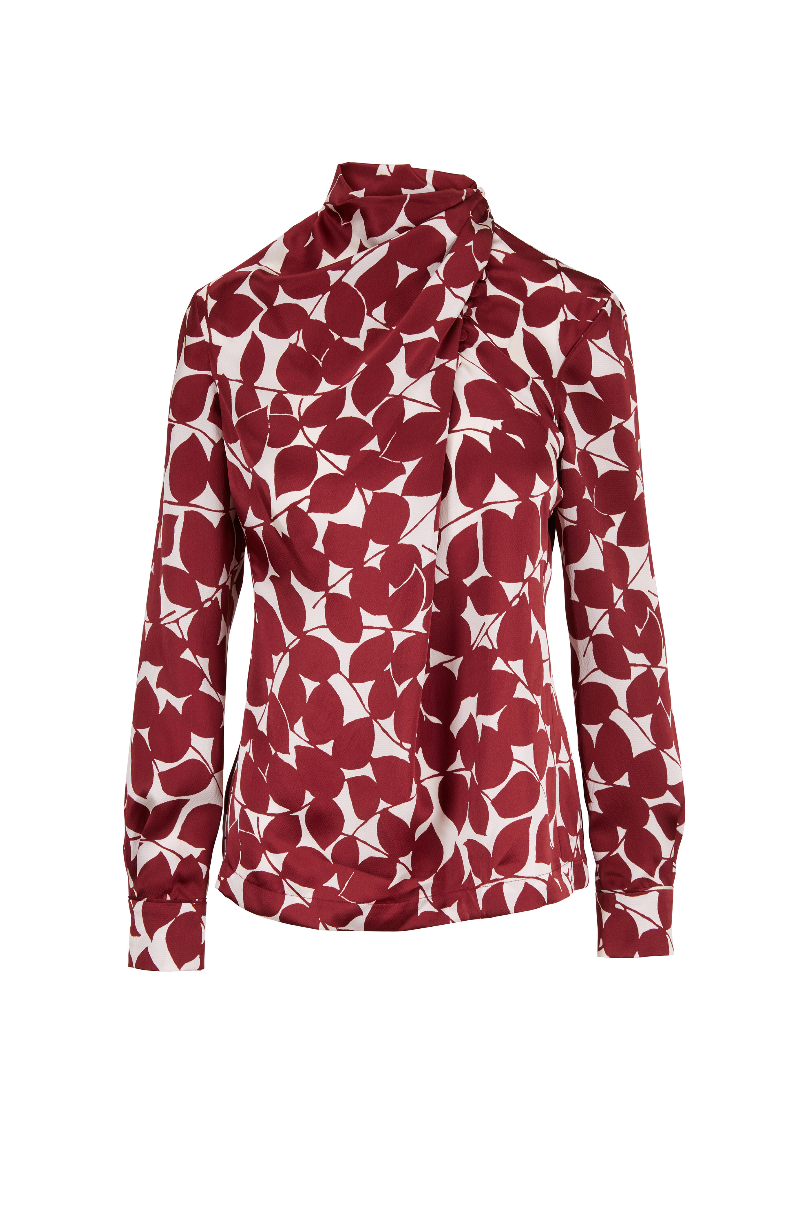 Gabriela Hearst - Marcelina Foliage Print Silk High Neck Blouse