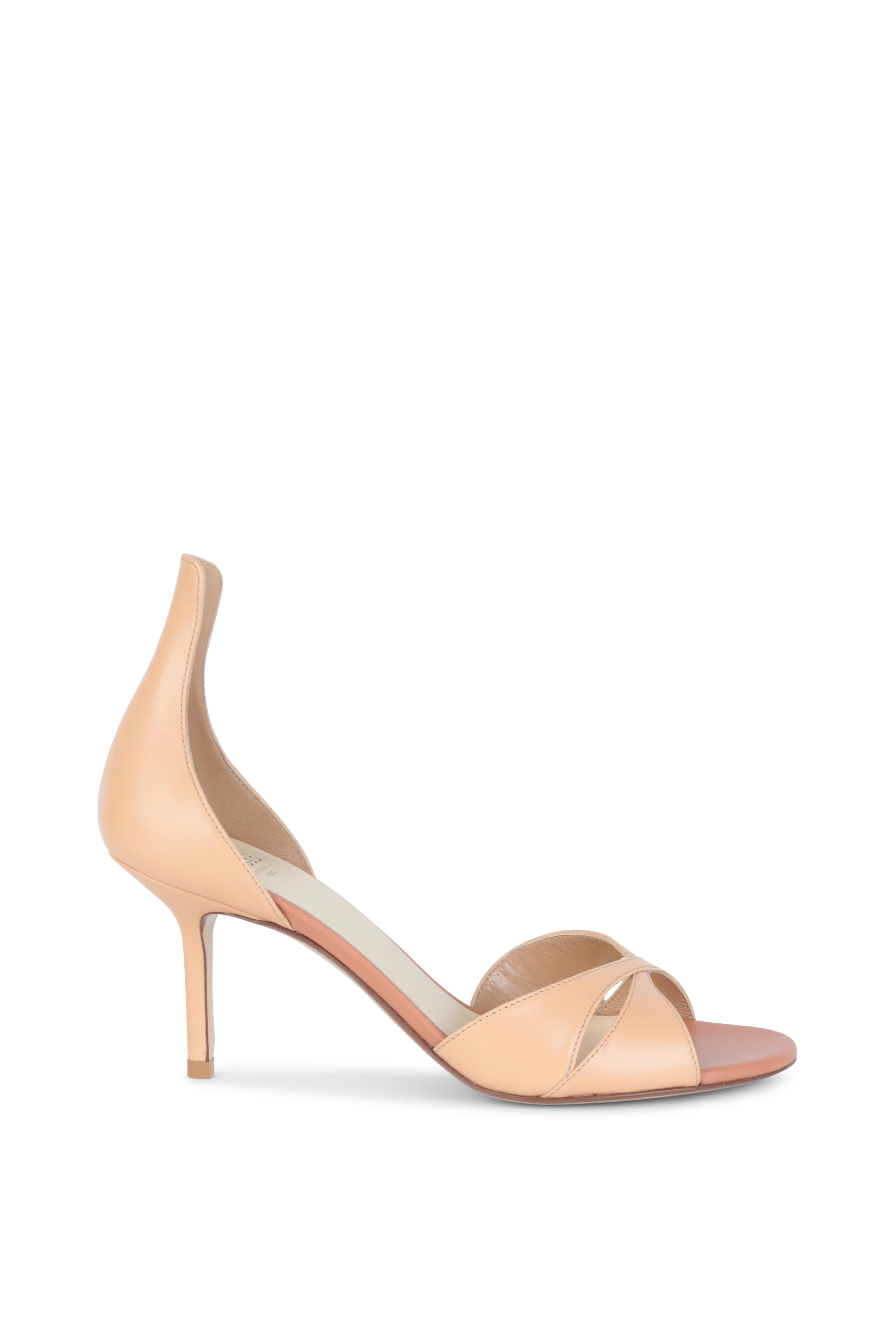 Francesco Russo - Nude Leather High Back Sandal, 75mm