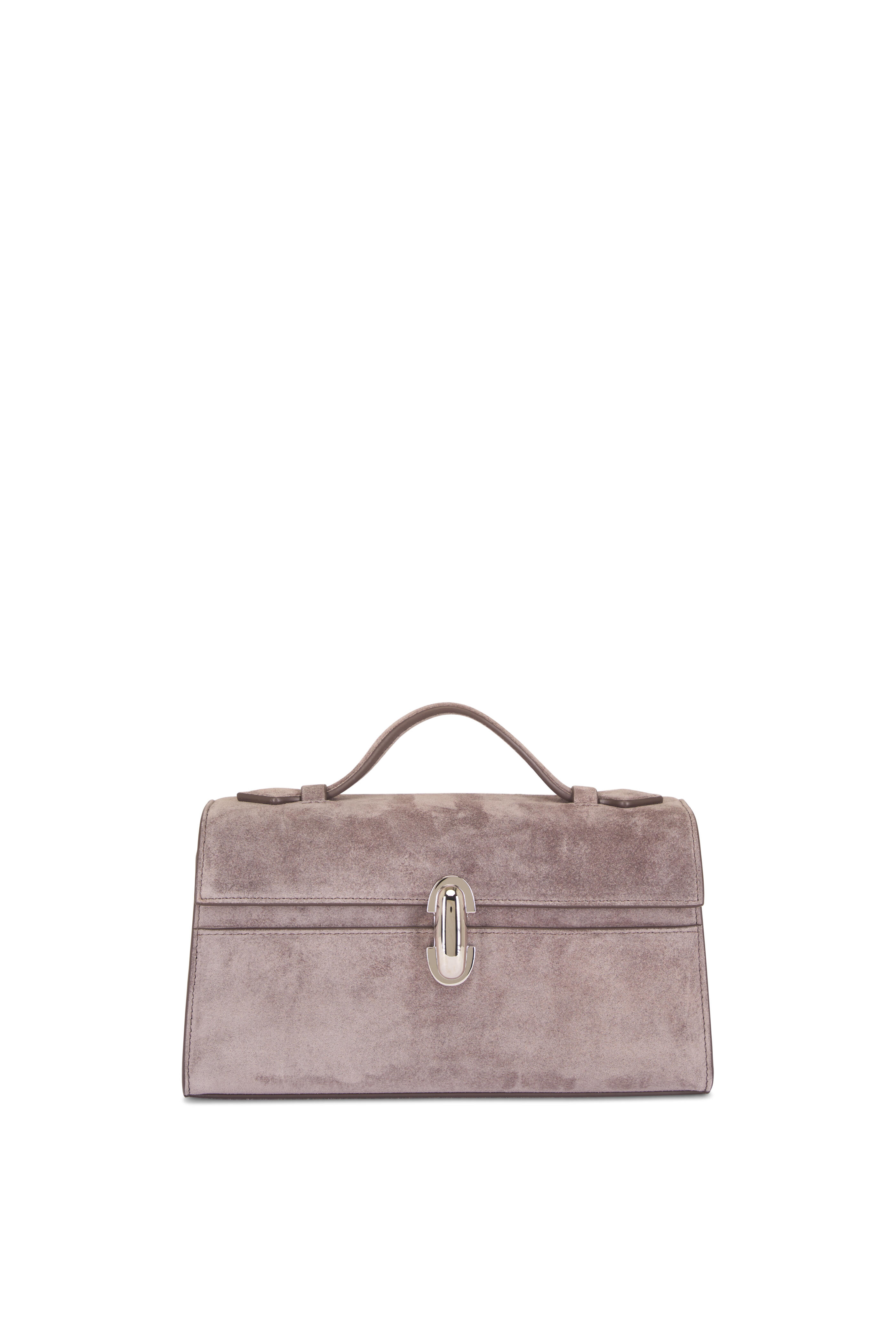 Savette - Symmetry Pochette Gray Suede Top Handle Bag - view 1