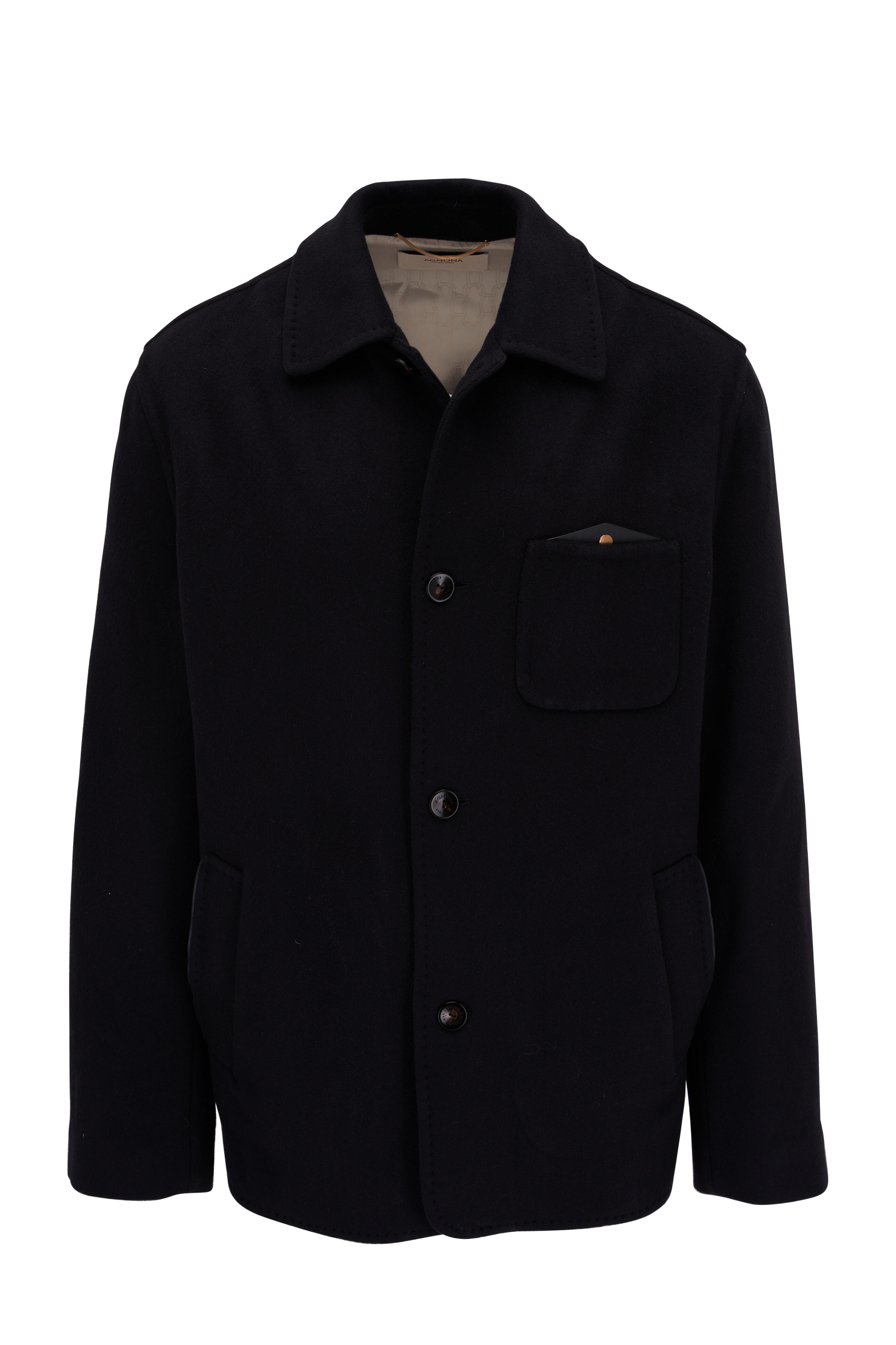 Agnona - Navy Blue Cashmere Equestrian Jacket | Mitchell Stores