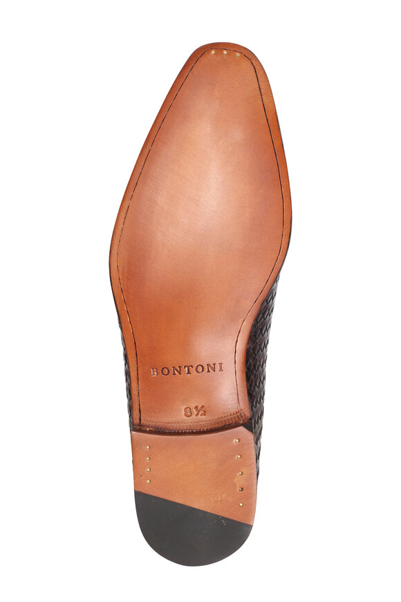Bontoni Testa Di Moro Dark Brown Woven Mosaico Loafer - view 4