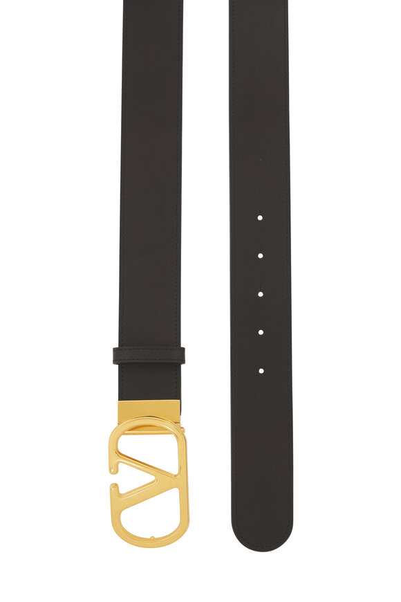Valentino Garavani VLogo Black & Brown Leather Reversible Belt - view 2