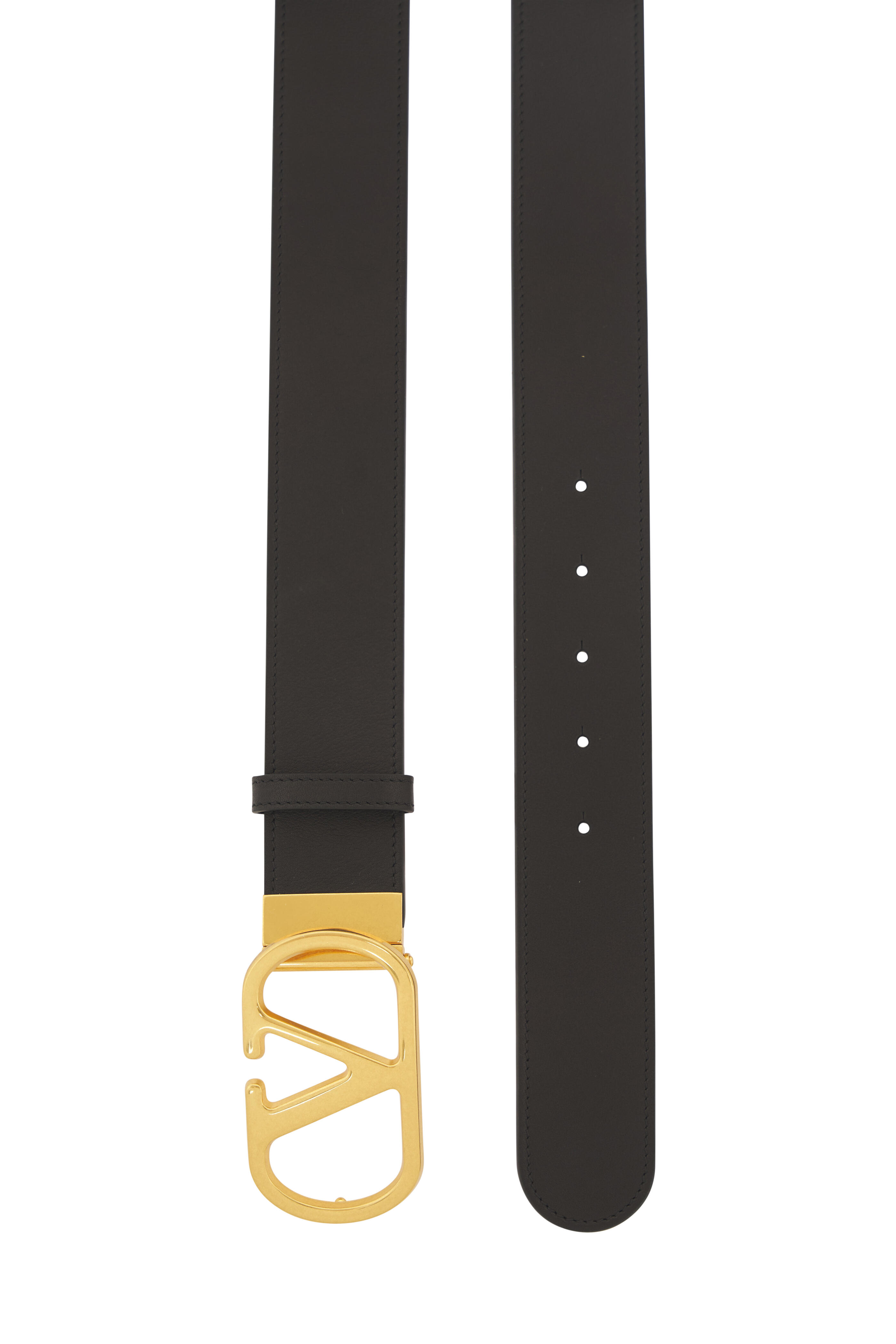 Valentino Garavani - VLogo Black & Brown Leather Reversible Belt