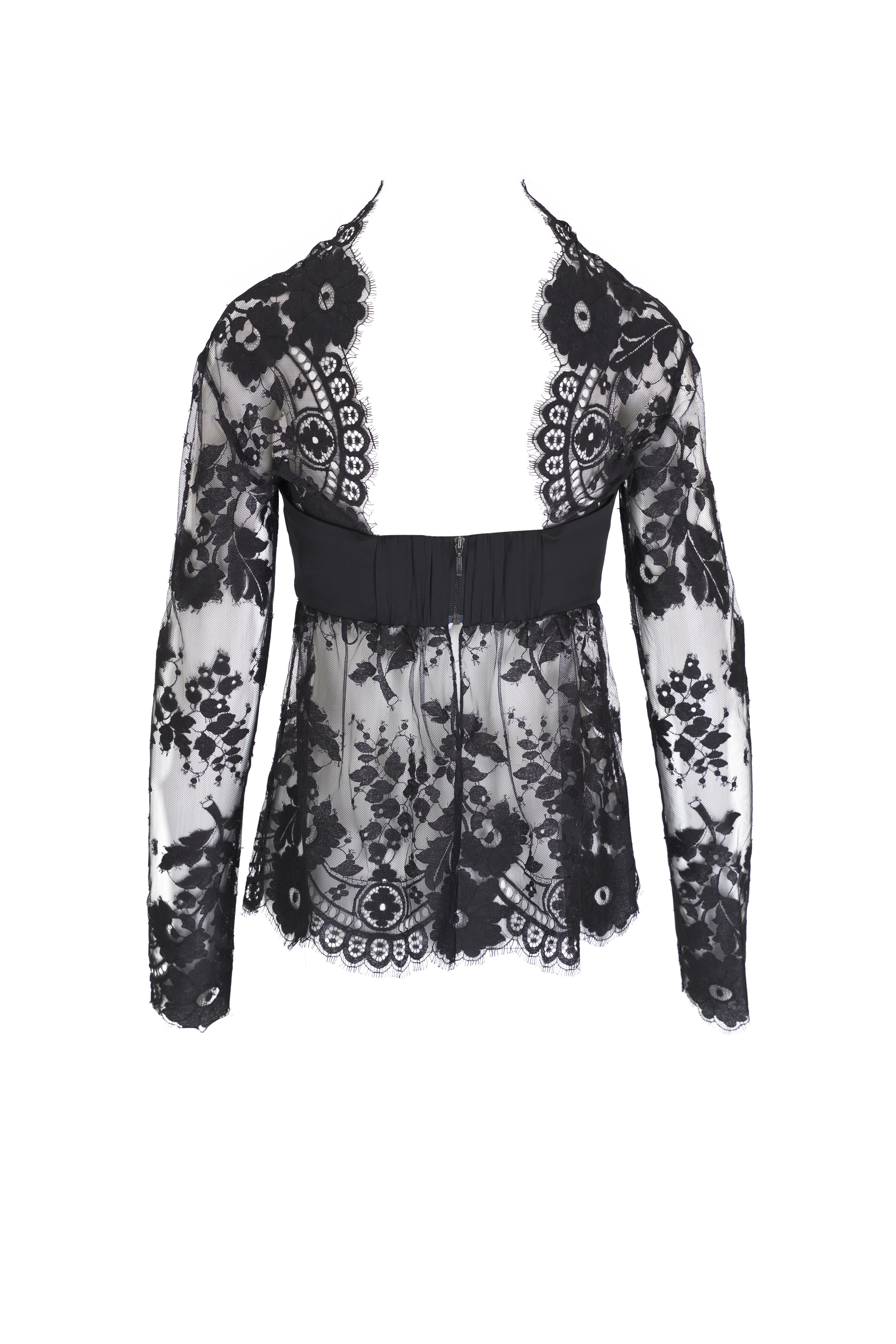 Zimmermann - Illustration Black Lace Bow Blouse | Mitchell Zimmermann - Illustration Black Lace Bow Blouse | Mitchell