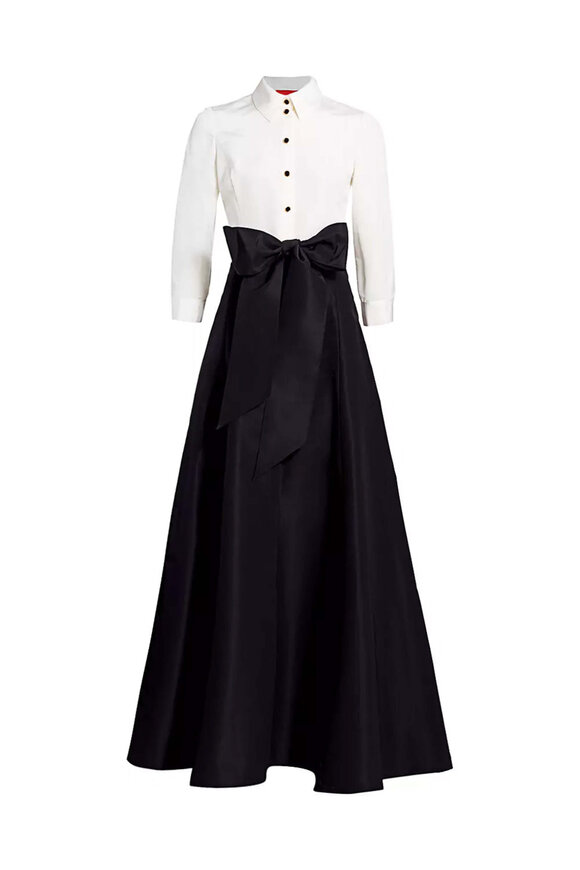 Carolina Herrera Black and White Belted Trench Gown - view 1
