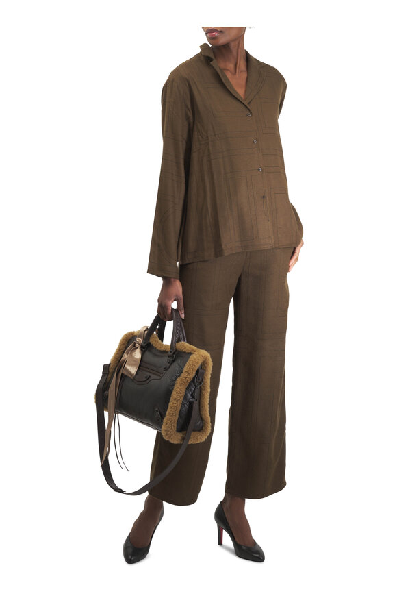Totême Dark Brown Monogram PJ Pant - view 2