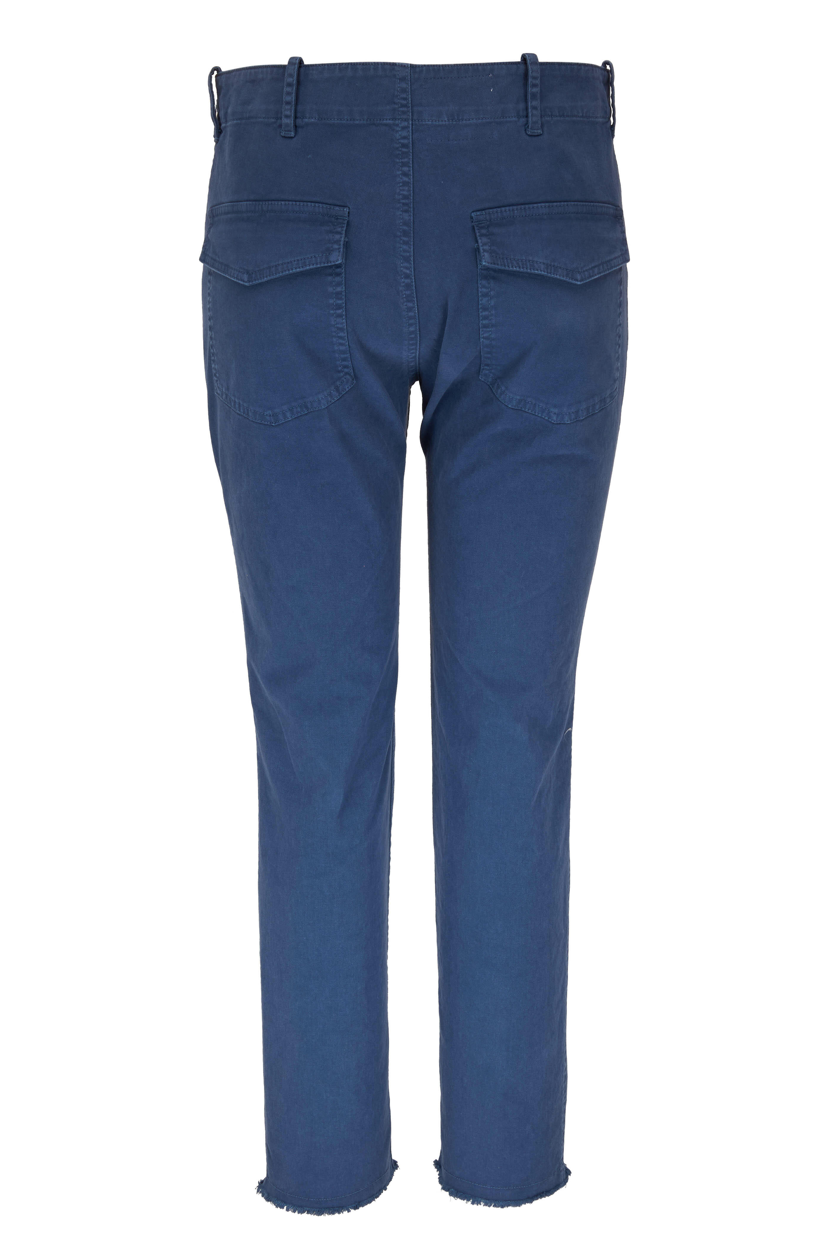 Nili Lotan - Jenna Marine Blue Mid-Rise Crop Pant