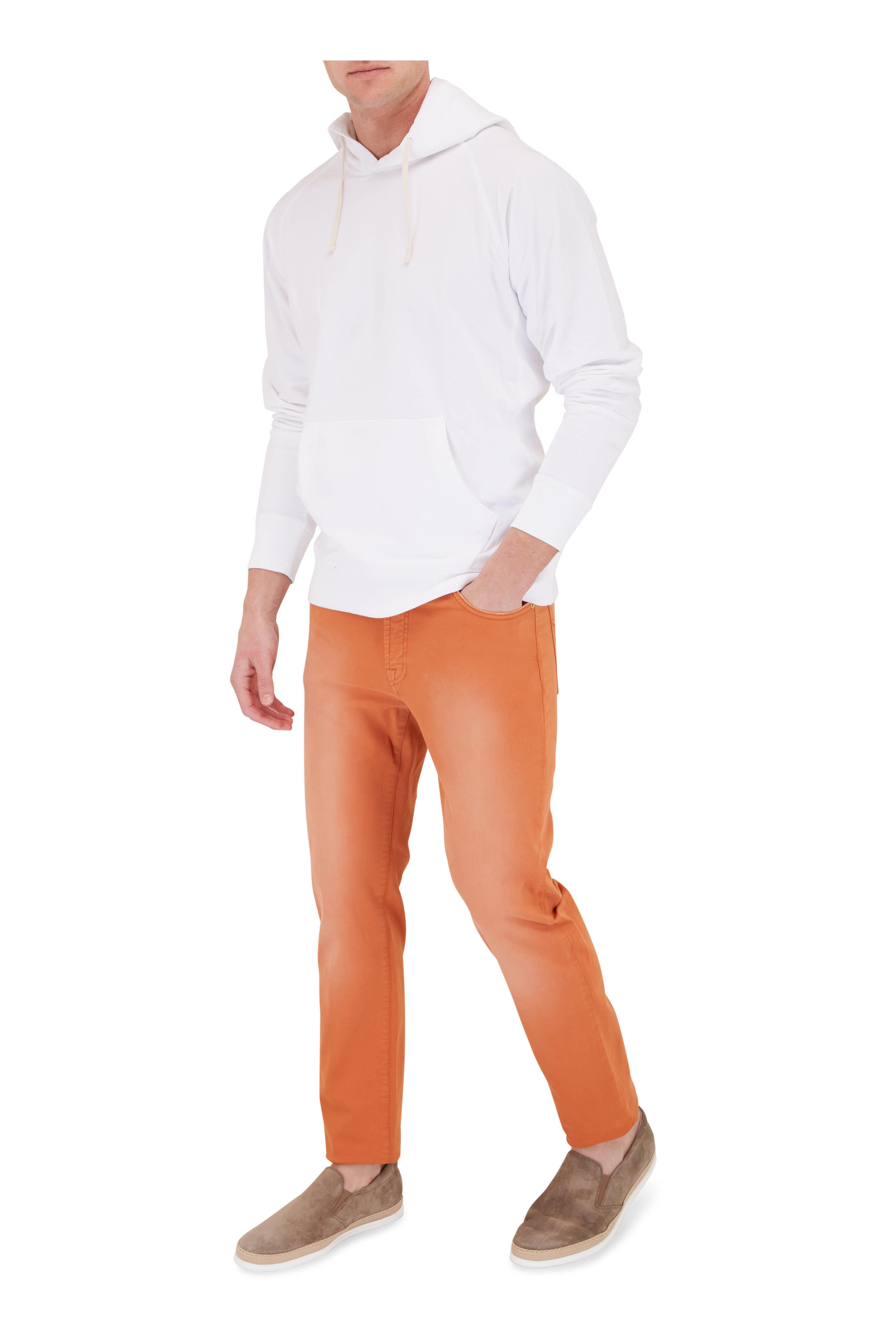 Patrick Assaraf - White French Terry Hoodie