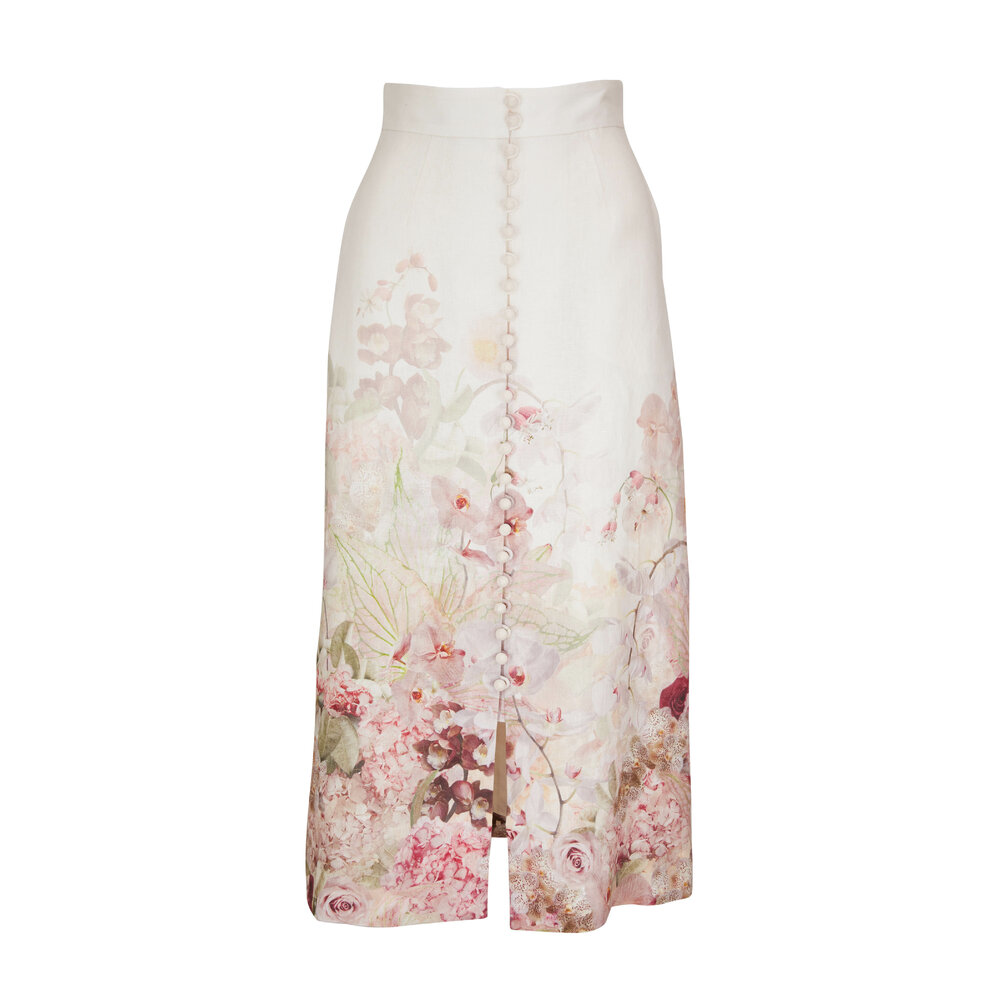 ワンピース ZIMMERMANN Women Mid Skirts 5147DSS253LIGHT BLUE PALM Zimmermann - Lucky Bias Blue Bandana Print Midi Skirt