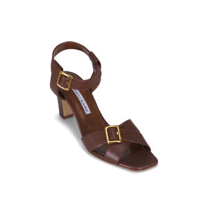 サンダル・ミュール Manolo Blahnik SS23 SCARPE CON TACCO (HAMZA1232204 BROWN) 2023 春 Manolo Blahnik(マノロブラニク) サンダル・ミュール