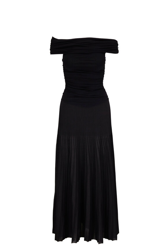 Khaite - Marca Black Off-The-Shoulder Maxi Dress