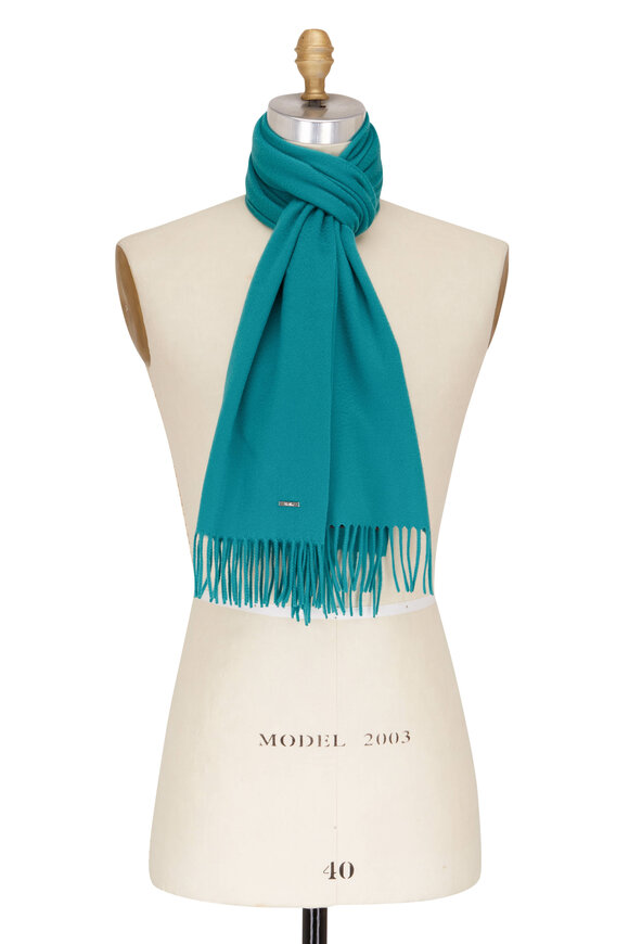 Loro Piana Grande Solid Blue Green Scarf - view 1