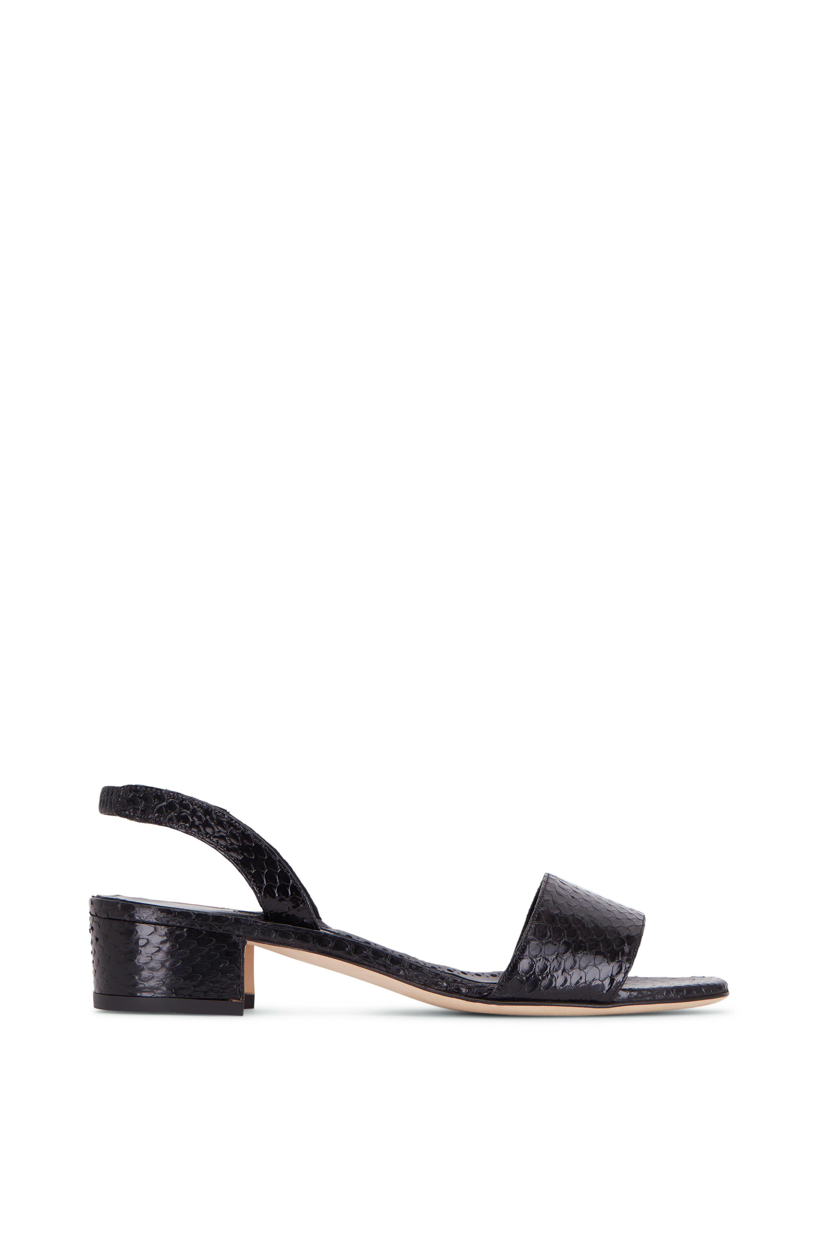 Manolo Blahnik - Patopia Black Snakeskin Slingback, 30mm