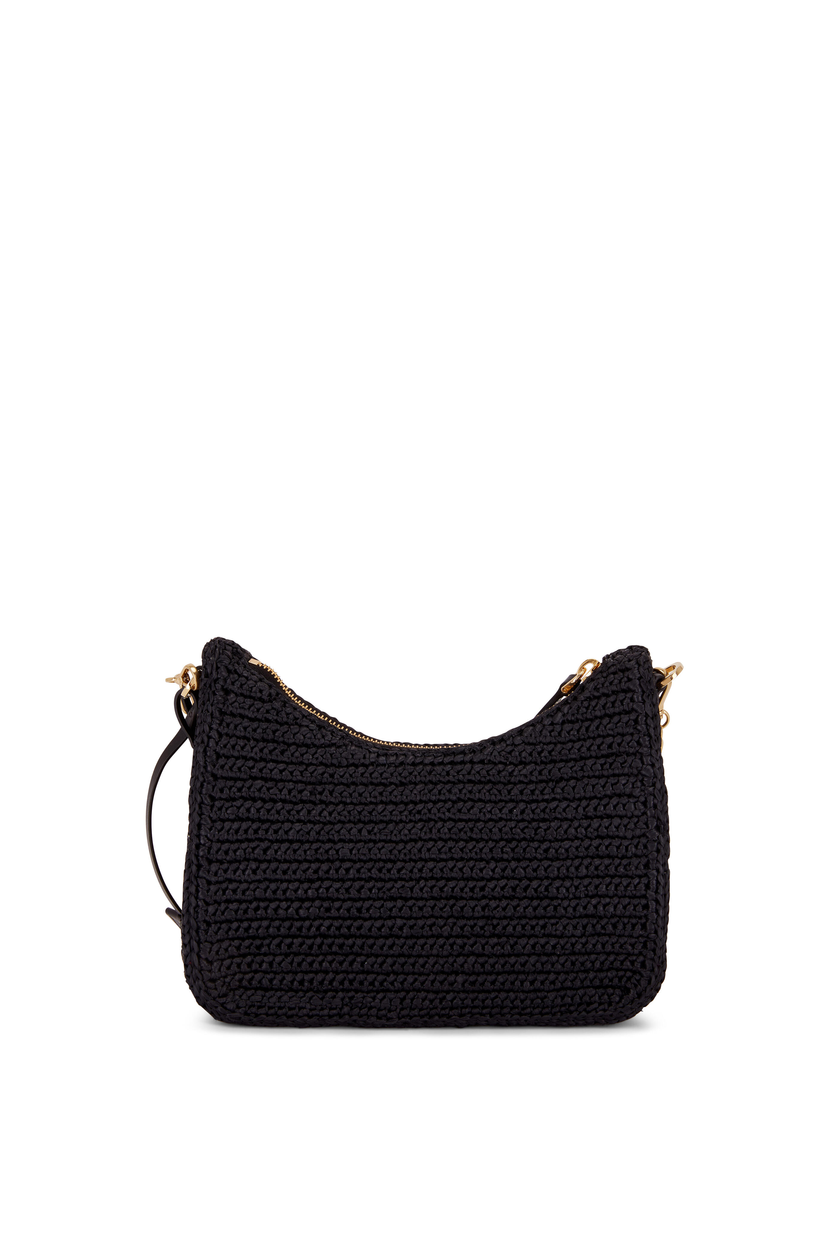 Prada - Pouch Black Raffia Shoulder Bag