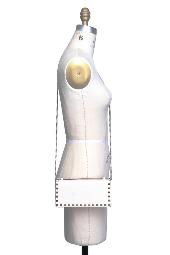 Valentino Garavani Rockstud Ivory Wallet on Chain Crossbody - view 5