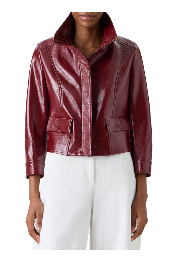 Akris Punto Pomegranate Crinkled Faux-Leather Jacket - view 2
