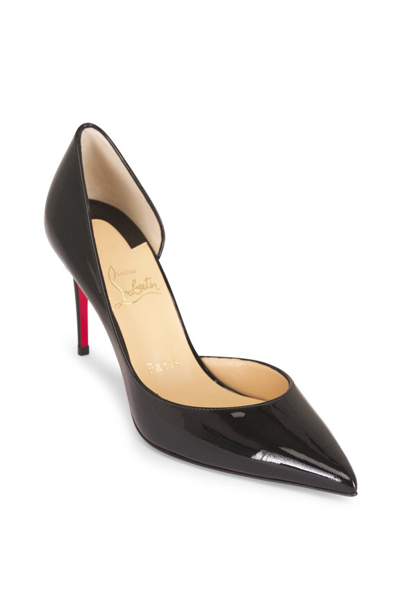 Christian Louboutin Iriza Black Patent Leather Cutout Pump, 85mm - view 1