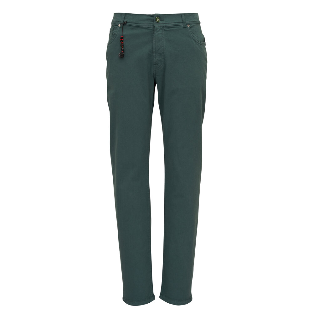 Marco Pescarolo - Green Denim Five Pocket Pant | Mitchell Stores