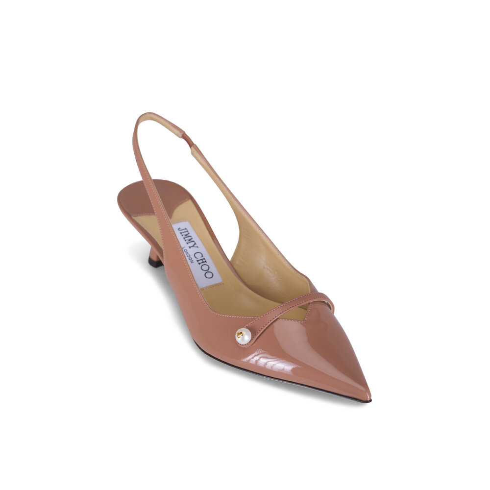 Jimmy Choo - Amita Ballet Pink Patent Leather Slingback, 45mm