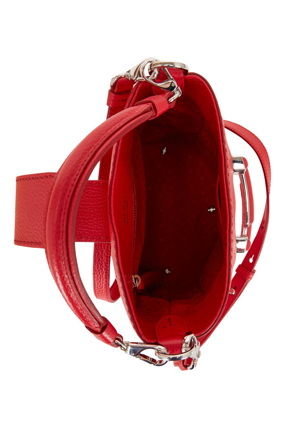 Tod's - Double T Red Leather Small Bucket Crossbody Bag