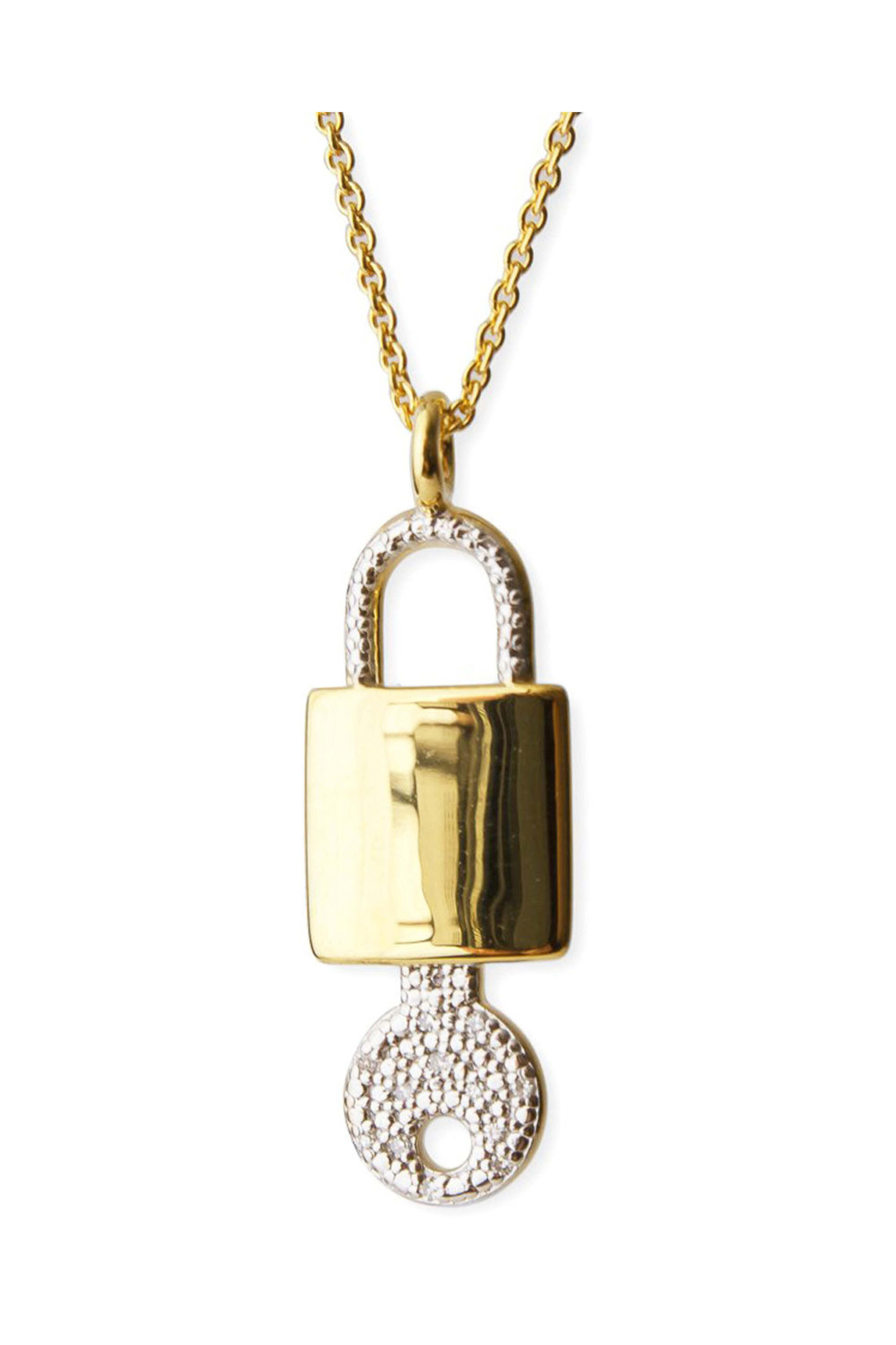 Pavé The Way Jewelry - Unlock Your Passion Padlock Key Necklace