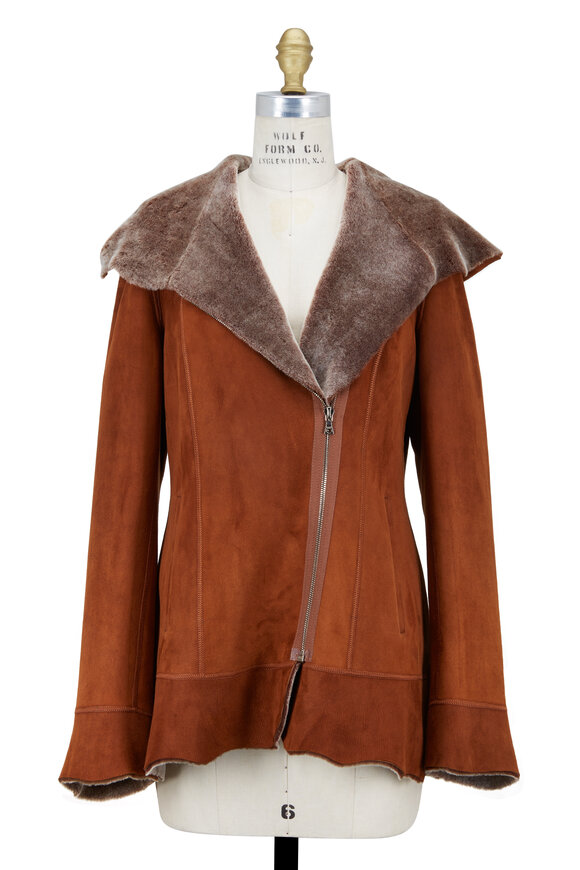 Viktoria Stass - Whiskey Brisa Shearling Hooded Coat