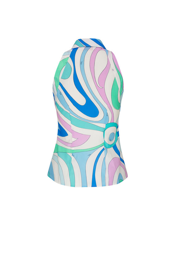 Pucci - Marmo Print Sleeveless Poplin Shirt