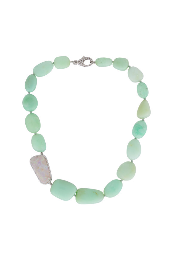 Kimberly McDonald 18k White Gold Opal & Diamond Beaded Necklace