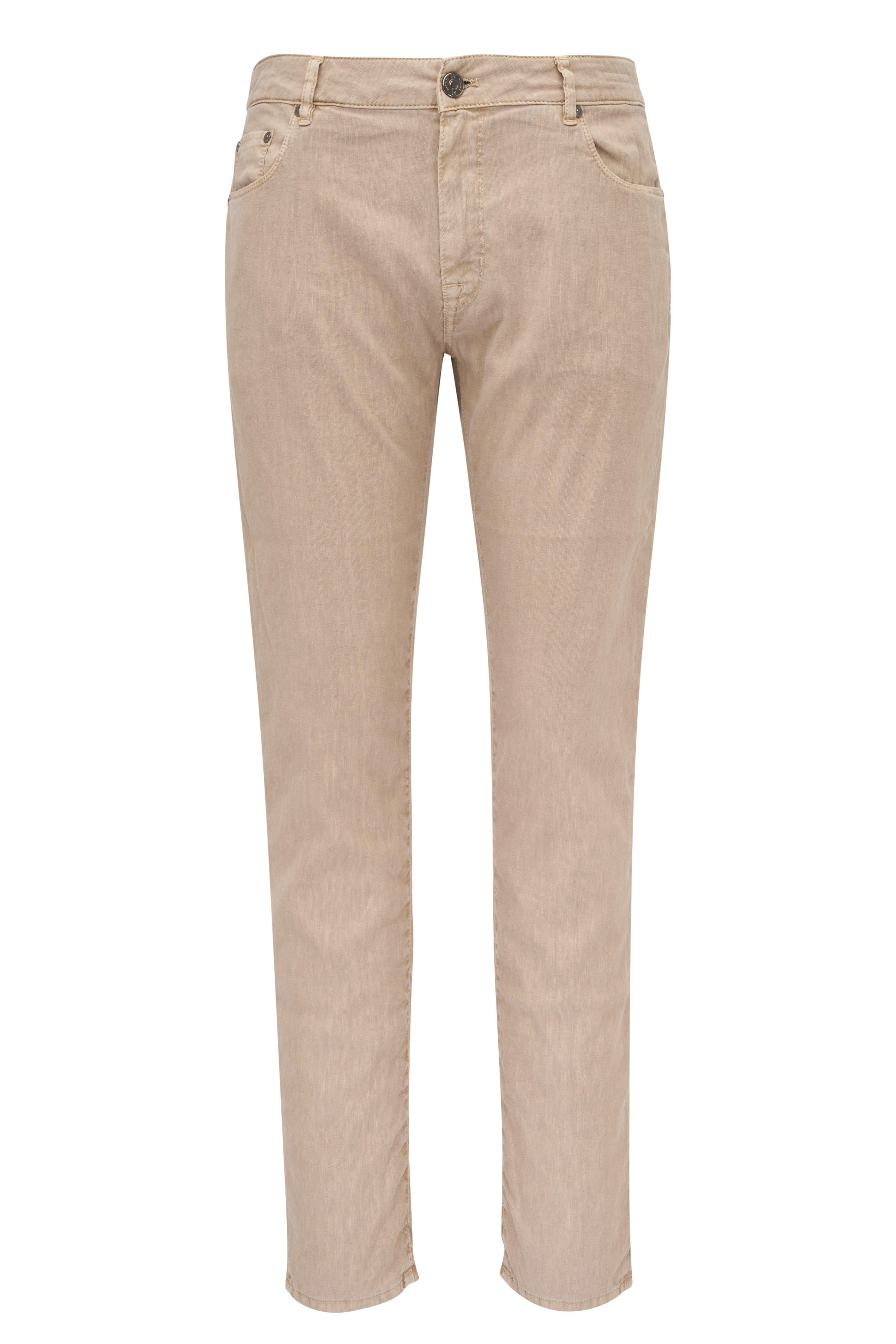 PT Torino - Sand Linen & Cotton Five Pocket Pant