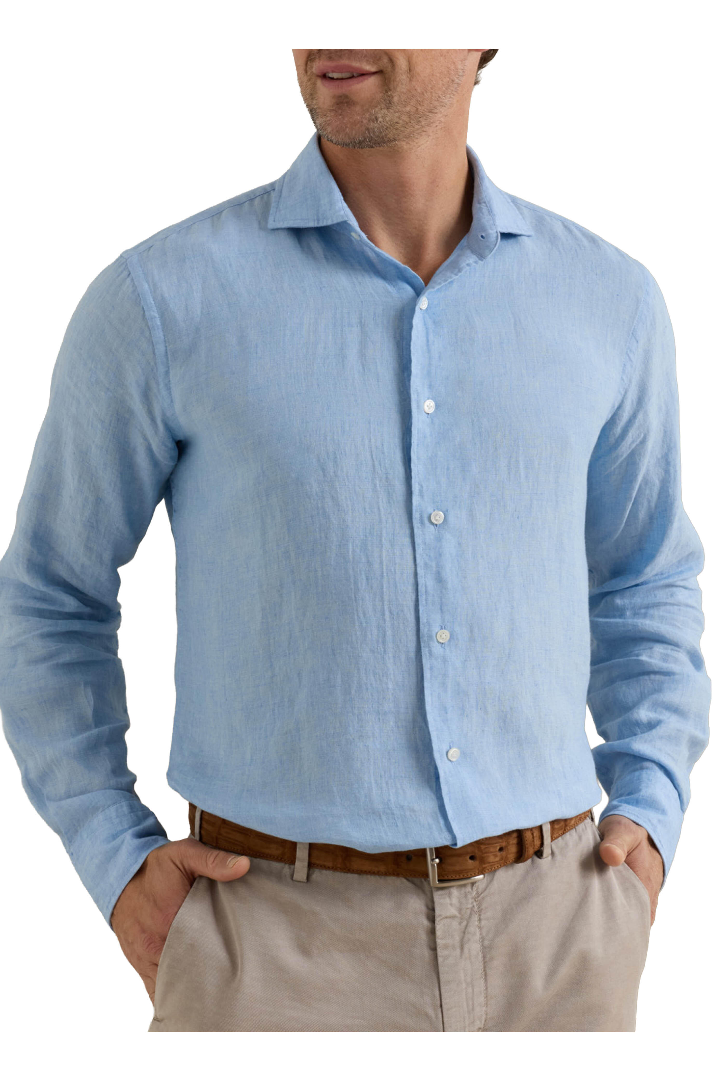 Peter Millar - Astino Lino Blue Frost Sport Shirt - view 2