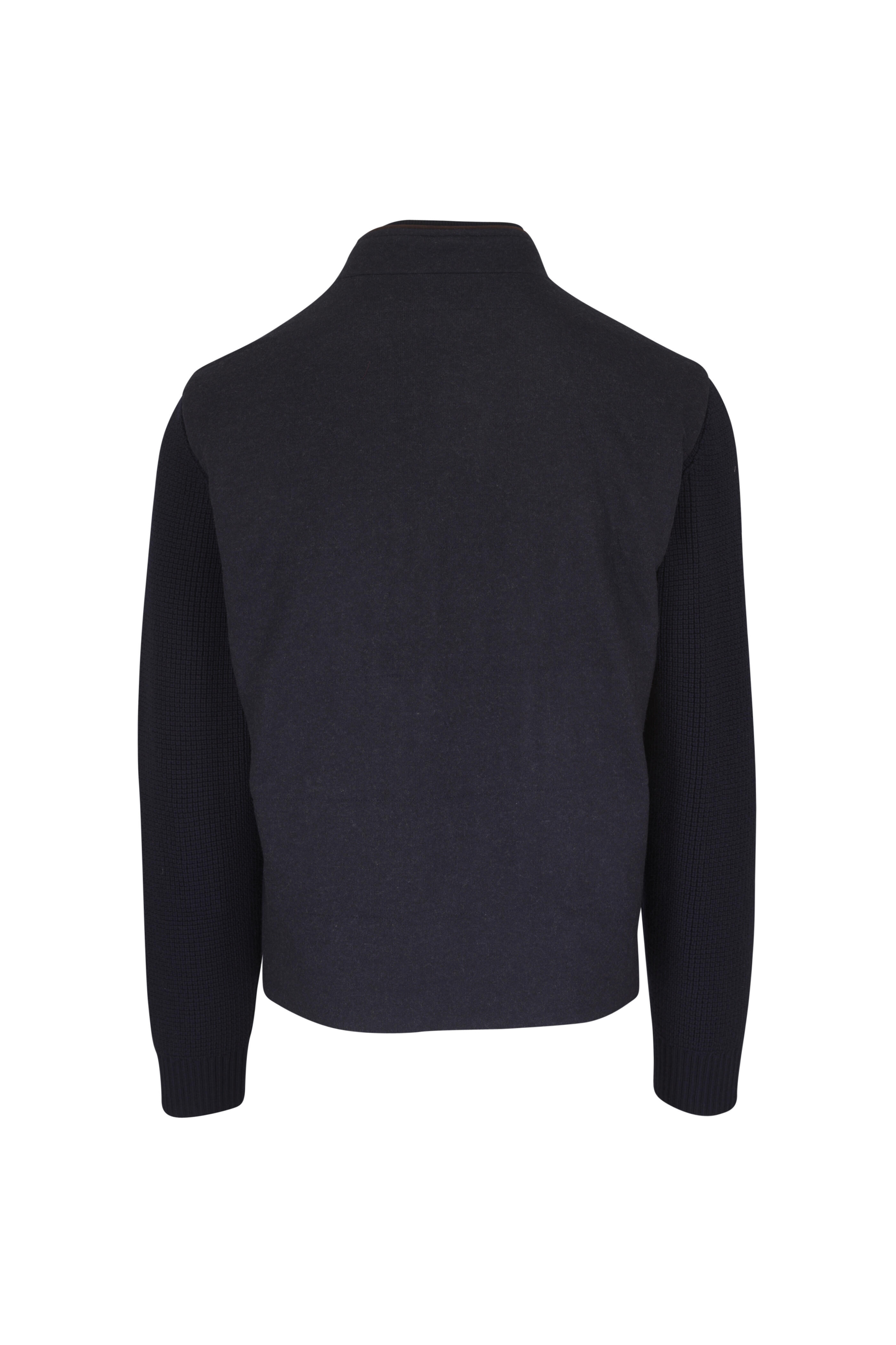 Maurizio Baldassari - Brenta Navy Mixed Media Full Zip Jacket - view 2