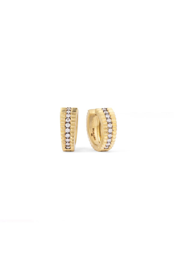 Sylva & Cie Round Brillant Diamond Hop Earrings